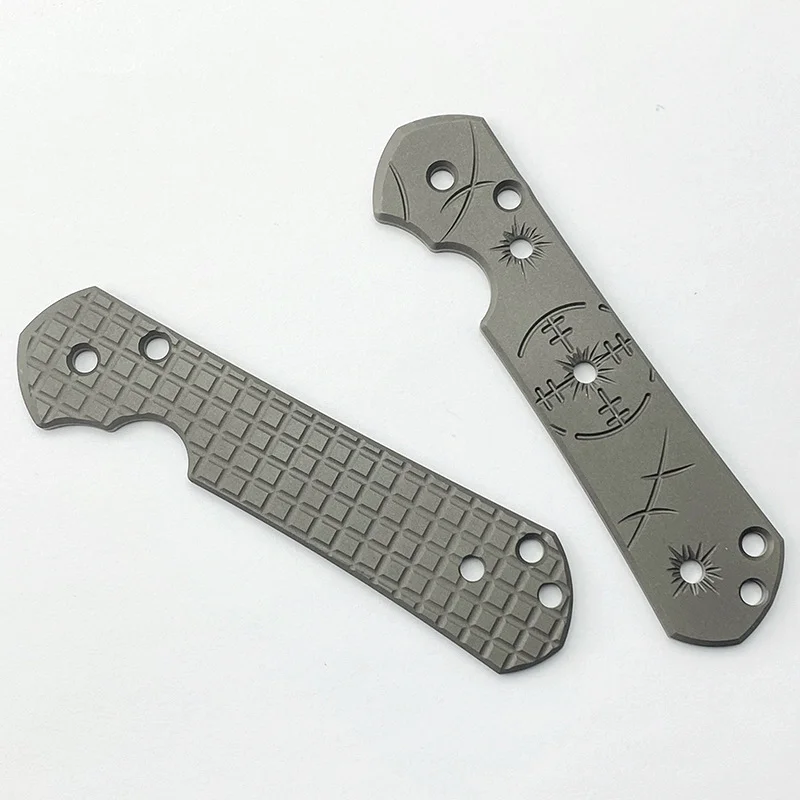 Imagem -02 - Liga de Titânio Folding Knife Grip Padrão Patch Scale para Chris Reeve Grande Sebenza 21 Handle Faça Você Mesmo Fazer Acessórios Peças Novo