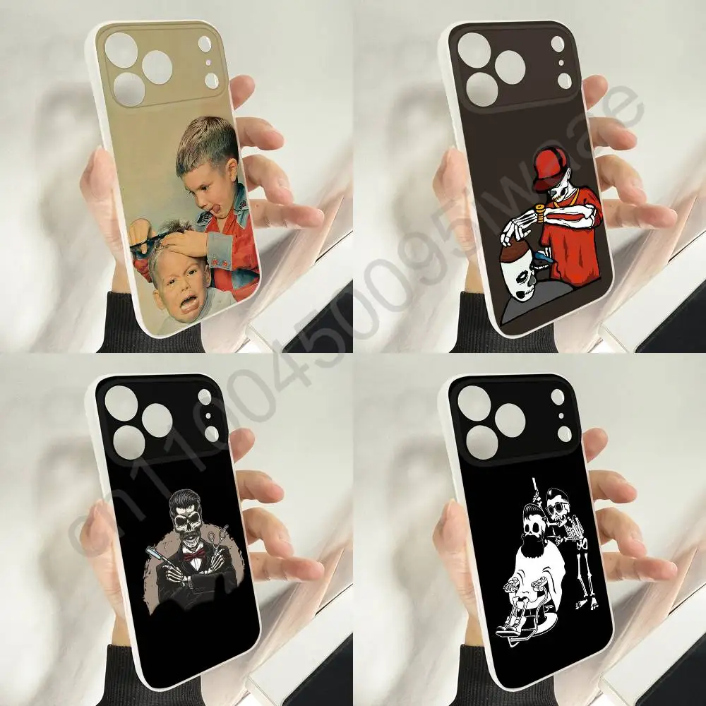 

Cartoon Funny Barber Shop Phone Case For iPhone 11,16,15,14,13,17,12,Plus,E,Air,Mini,Pro,Max Magnetic Magsafe Soft Cover
