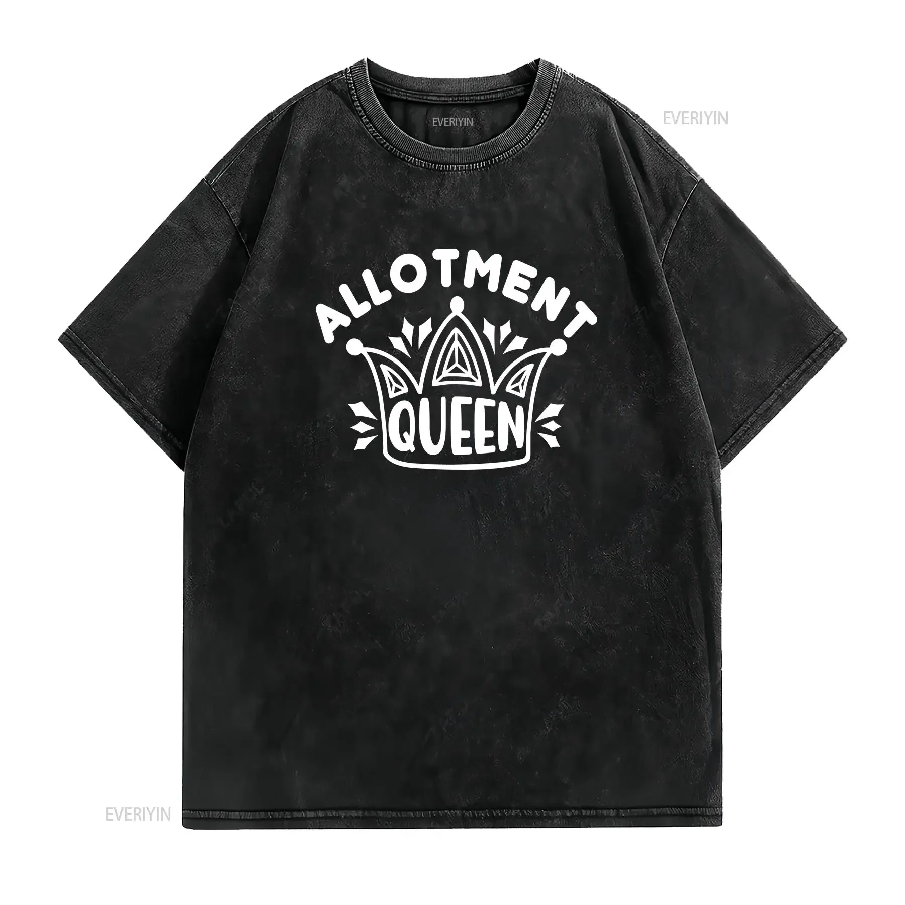 Allotment Queen T Shirt Lady Gardener Allotmenteer Grower vintage Washed Slightly Casual graphic homme Soft Stylish Versatile