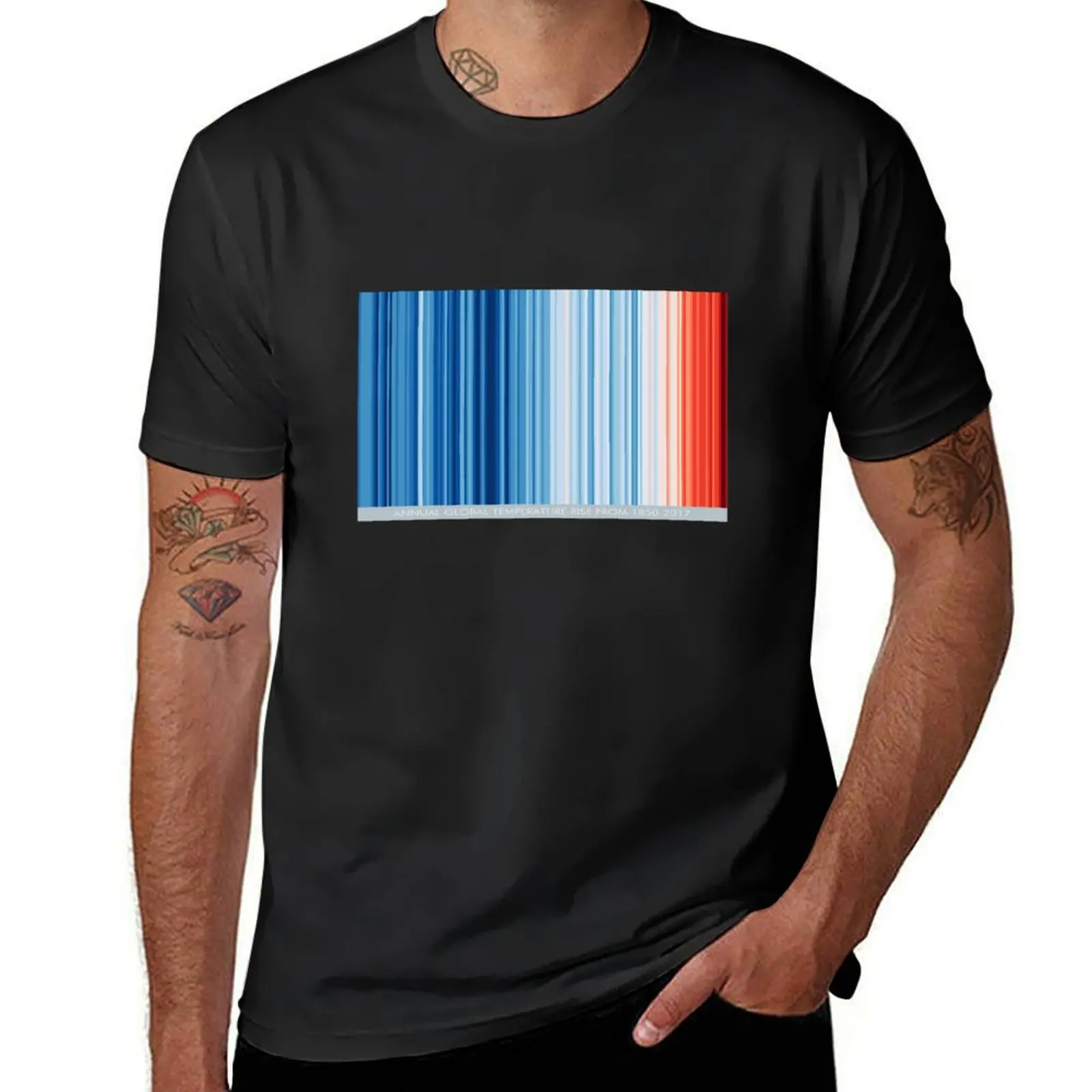 

Warming Stripe: Global T-Shirt luxury t-shirt customizeds vintage clothes mens shirts graphic tee