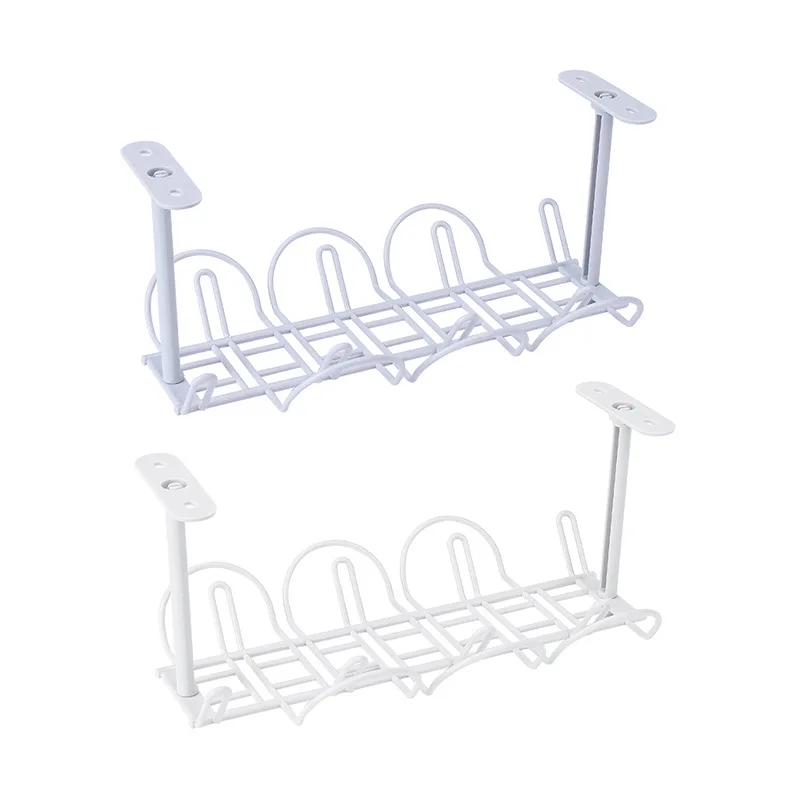 Desk Bottom Plug-in Storage Rack Power Cord Cable Plate Partition Hanging Basket Laminated Rack Plug-in Board Storage Rack #2453