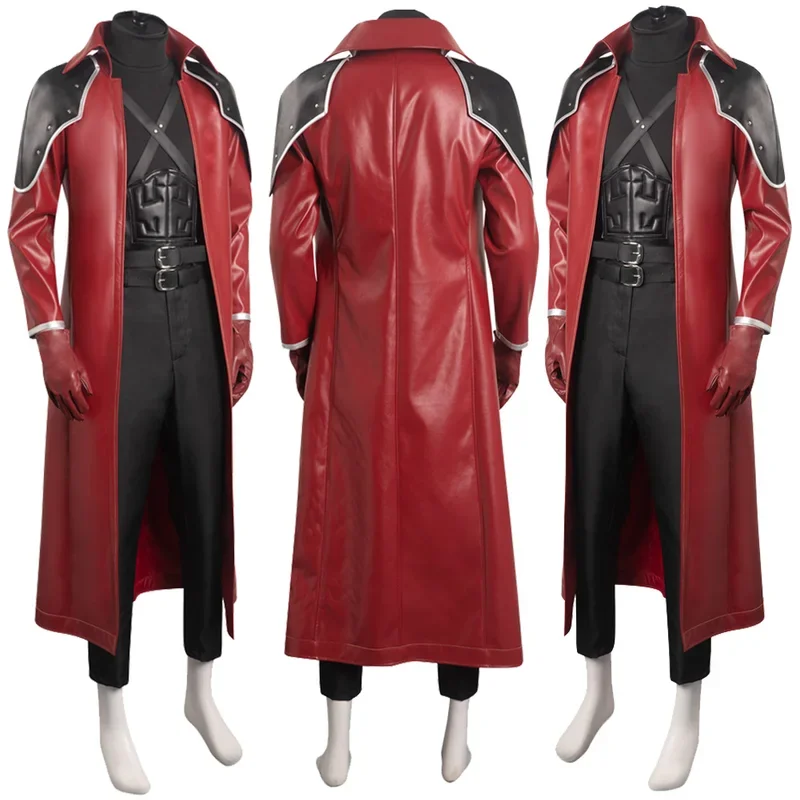 Genesis Rhapsodos Cosplay Men Costume Anime Game Final Cosplay Fantasy VII Roleplay Outfits Gloves Coat Belt Halloween Suit