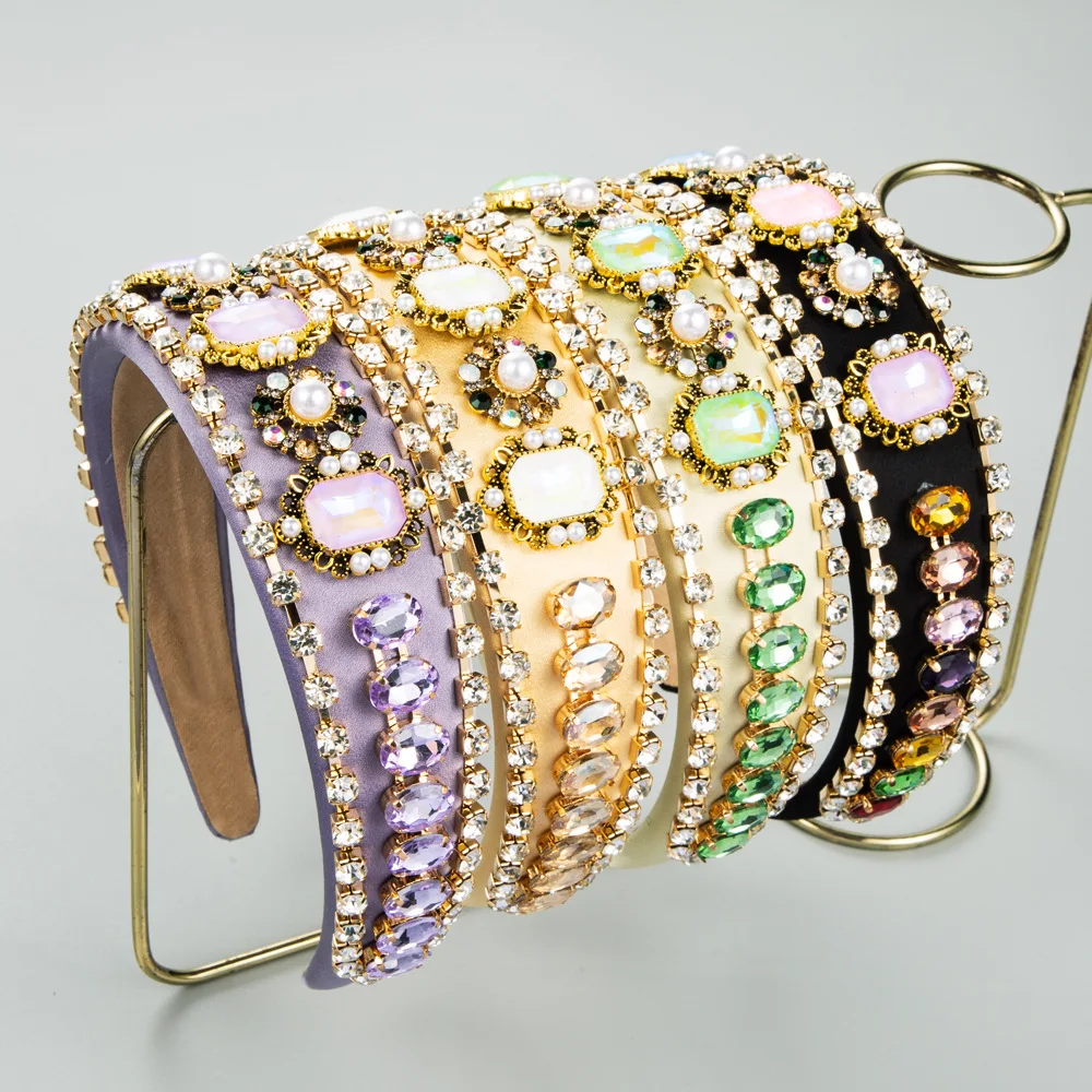 

Trend Baroque Headband Women's Full Diamond Luxury High Temperament Headband Fashion Banquet Press Hair Accessories Batch
