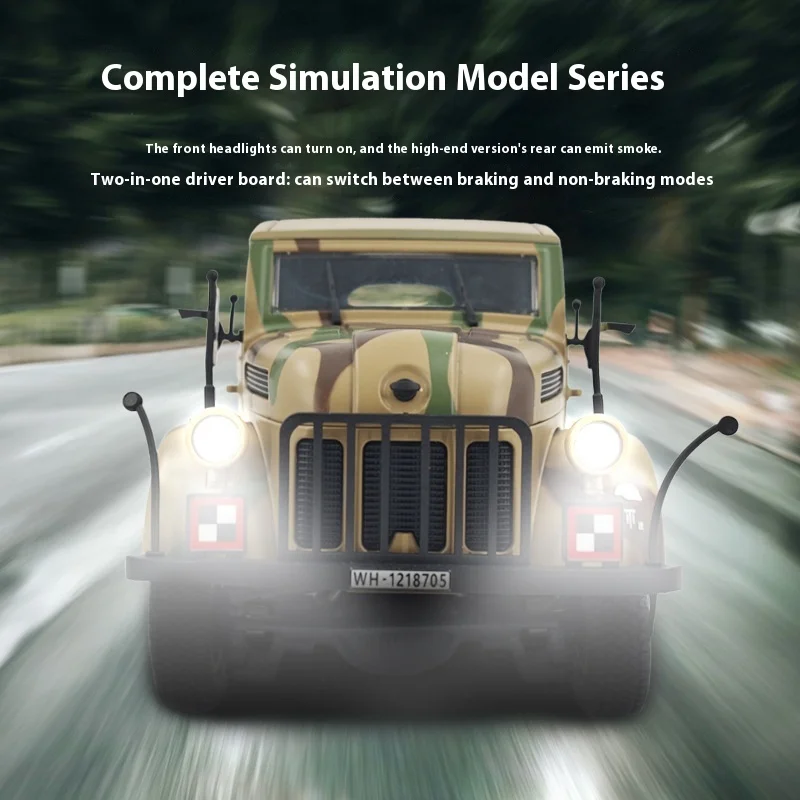 

Kubuke Hengguan 1:18 немецкий командный автомобиль звук и свет с дистанционным управлением альпинистский автомобиль моделирование дыма военная модель игрушки