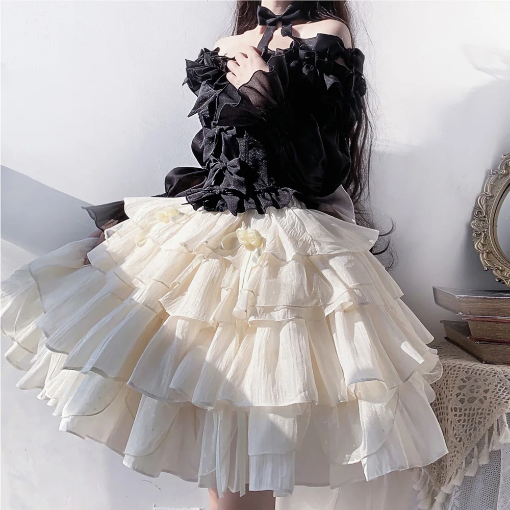 Robe de princesse Lolita Sweet Flower Marry Girl, robe de gâteau à manches longues, ensemble élégant, 03/op, nouveau