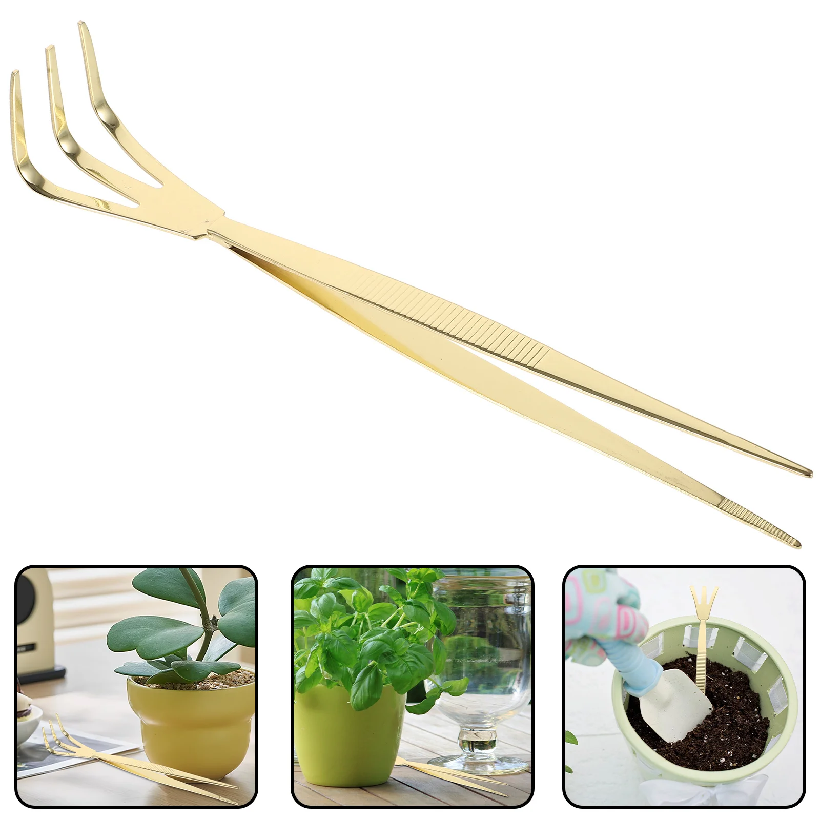 

Professional Tweezers Rake Stainless Steel Multi-Function Gardening Tool For Moss Arranging Maintenance Compact Portable Rake
