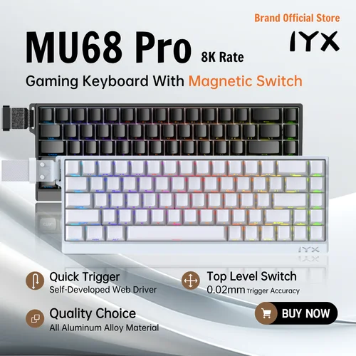IYX MU68 PRO interruptor magnético teclado para juegos aleación de aluminio 8000Hz teclado mecánico de disparo rápido intercambio en caliente SOCD/RS Varolant