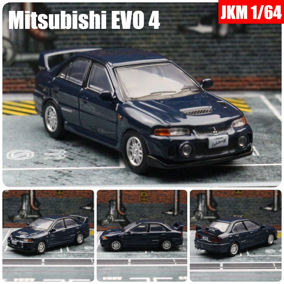 1:64 Mitsubishi Lancer Evolution IV EVO 4 Miniature JKM 1/64 Racing Toy Car Vehicle Diecast Metal Vehicle Model Collection Gift