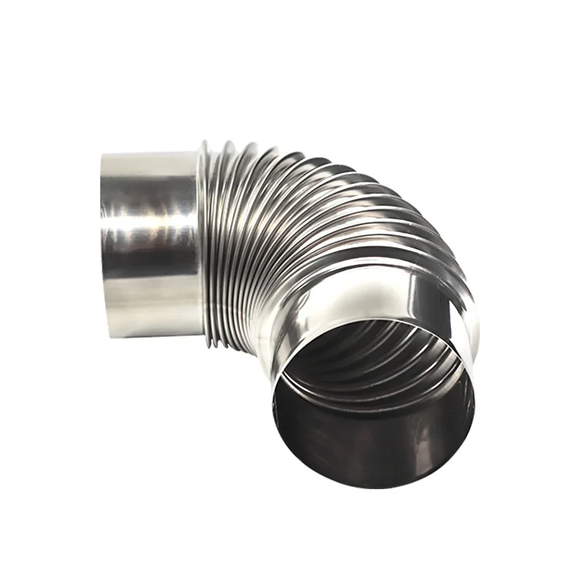 90° ∅130-200mm Smoke Pipe Thread Elbow,0.5mm 304 Stainless Stee Aluminum Flexible Tube Connector Pump/Stove Exhaust Duct Fitting