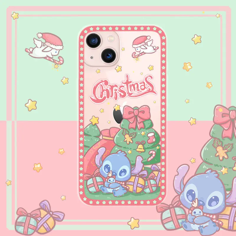 christmas disney stitch Funda LinaBell Silicone phone case For iPhone 14 13 12 mini 11 pro xs max X XR 5 6 7 PLUS Couple Gift