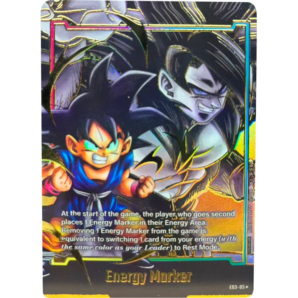 Karty kolekcjonerskie Dragon Ball DIY z hot stampingiem, Son Goku, Vegeta, karty z energią, karty do samodzielnego tworzenia, karty anime, zabawka na prezent