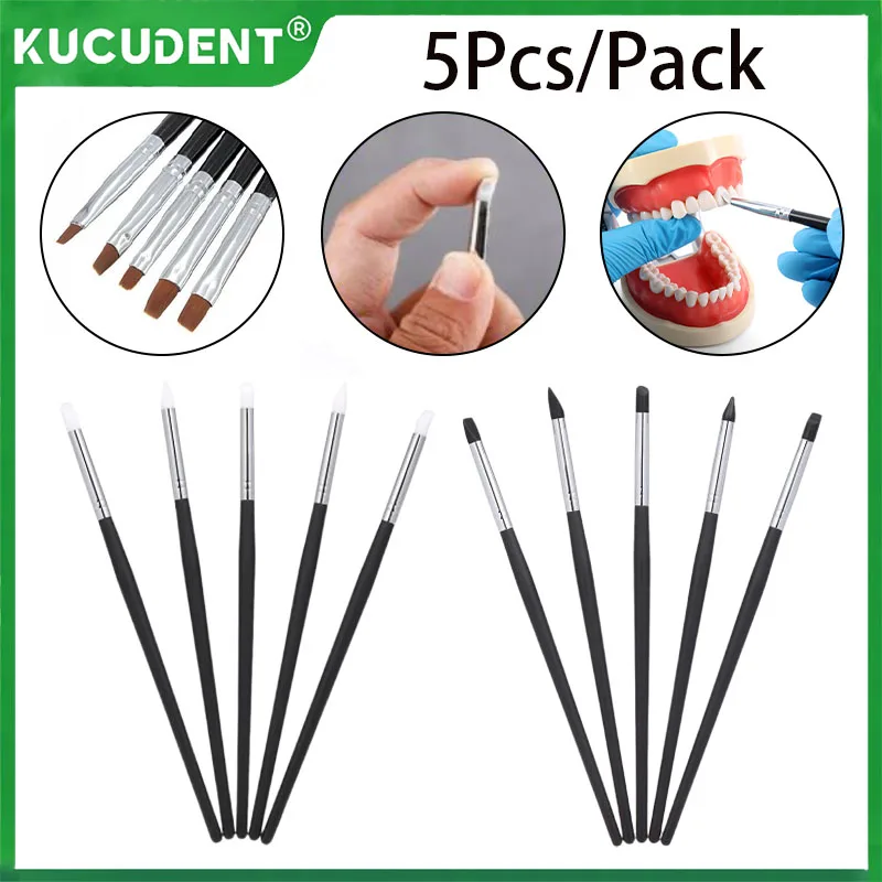 

5Pcs/Pack Dental Resin Brush Pens Shaping Silicone Adhesive Composite Cement Porcelain Teeth Dentistry Sculpture Carving Tools