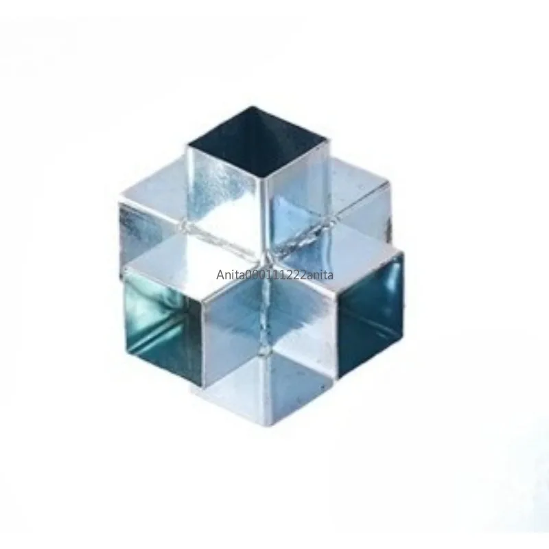 4PCS 40MM 50MM Square Tube 90 Degree Right Angle Two Way Three-Way Iron Tube Guardrail Square Tube Connector