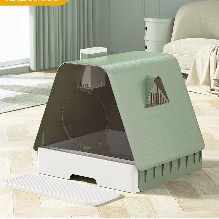 Fully Enclosed Cat Litter Box, Drawer Type, Toilet Kitty Litter Box, Deodorizing Kitten Bedpans, Anti-splash for 10kg Pet