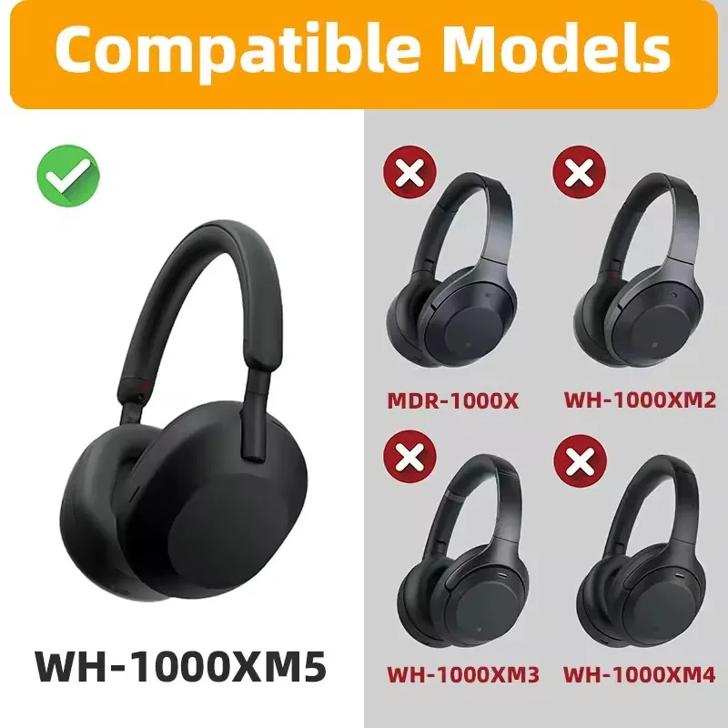 Almohadillas de repuesto para auriculares Sony WH 1000XM5, accesorios, almohadillas para auriculares, piezas de reparación de almohadillas para los oídos, cuero proteico