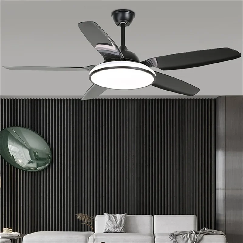 Hongcui Modern Fan Light Luxury Living Room Restaurant Bedroom Study LED Ceiling Fan Light Remote Electric Fan Light