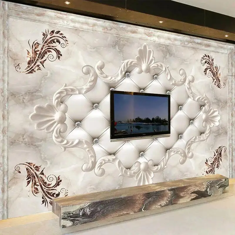 Custom 3D Wallpaper European Style Soft Roll Marble Photo Wall Murals Living Room TV Sofa Bedroom Background Wall Papers Fresco