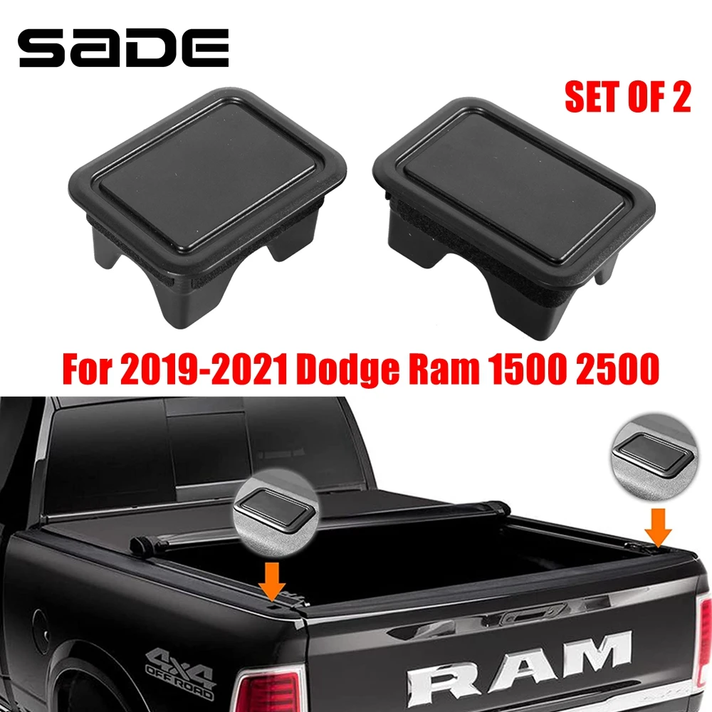 Stake Pocket Covers For Dodge Ram 1500 2500 2019-2021, Rear Truck Pickup Bed Rail Stake Pocket Plugs Hole Caps (Set of 2)