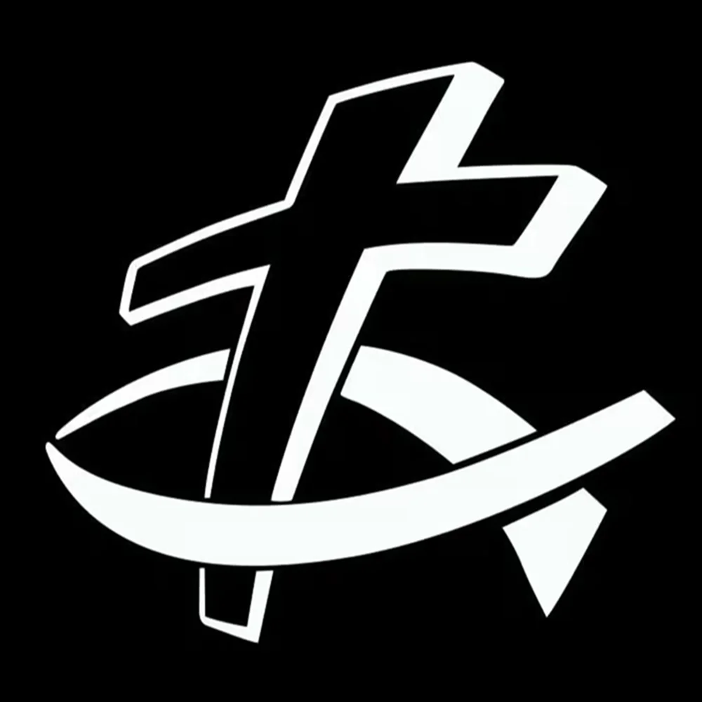 ملصق فينيل برمز متقاطع على شكل سمكة كريستيان، ملصق ديني لزجاجة مياه للكمبيوتر المحمول لشاحنة SUV، ديكور خارجي للسيارات #2