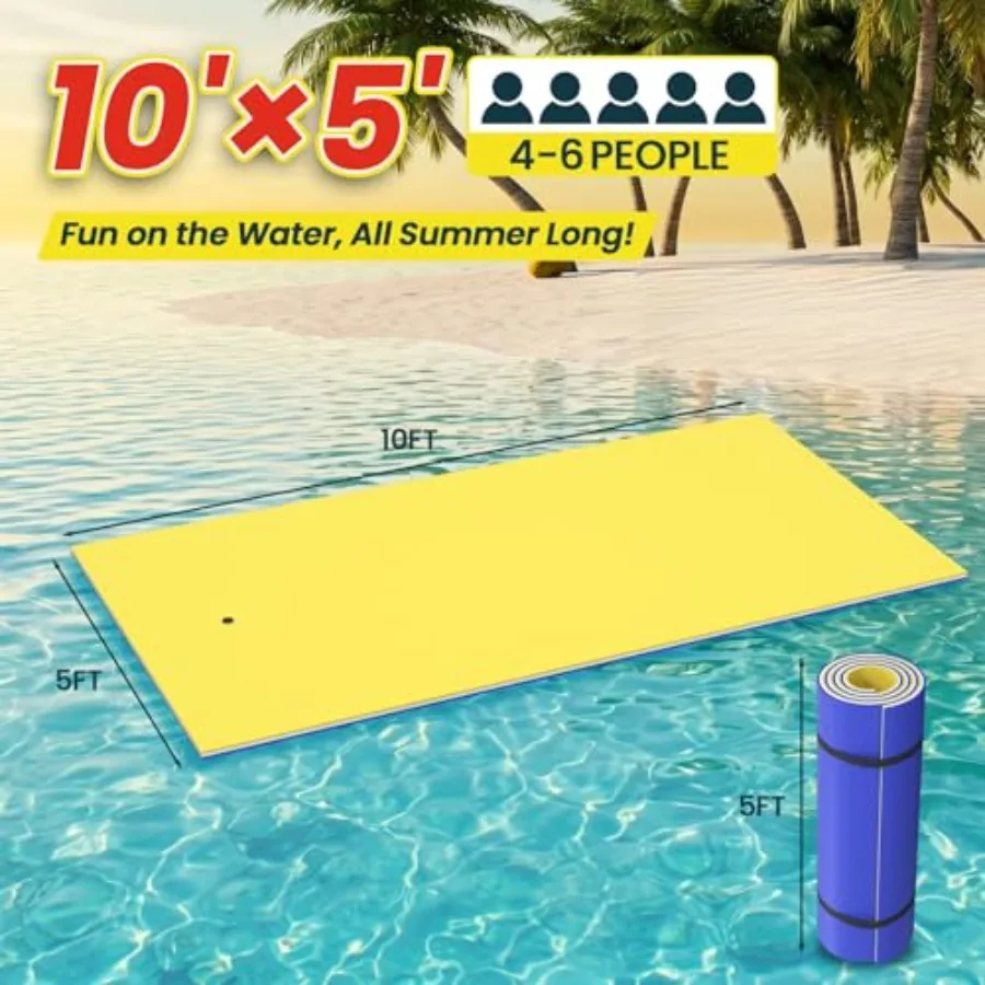 Floating Mat For Lake River Sea Pool Use XPE 3-Layer Lily Pad 9 10 12 18 Feet Double-Sided Adult And Water Mat