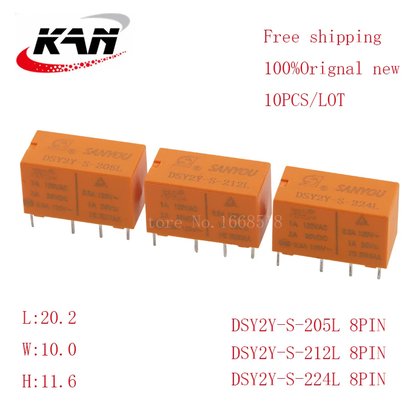 

Free shipping 10pcs Signl relay DSY2Y-S-205L DSY2Y S 205L 5VDC 1A 120VAC 8PIN Original New