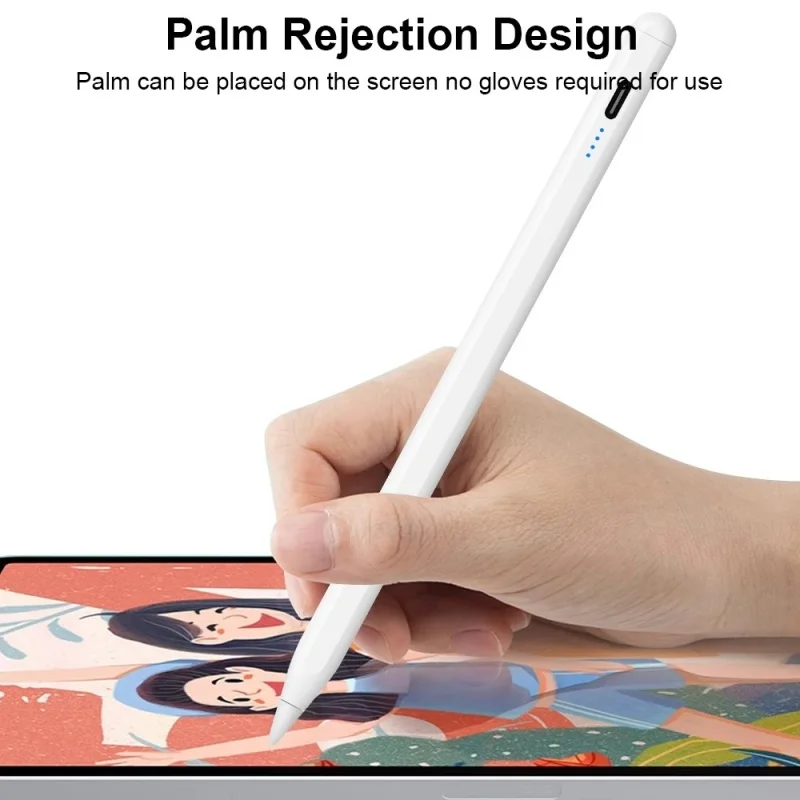 

Стилус-ручка для Apple Pencil 2/1 с функцией распознавания ладони и индикатором заряда, аксессуар для iPad 2022, 2021, 2020, 2019, 2018, Pro 11, 12.9, Air, Mini