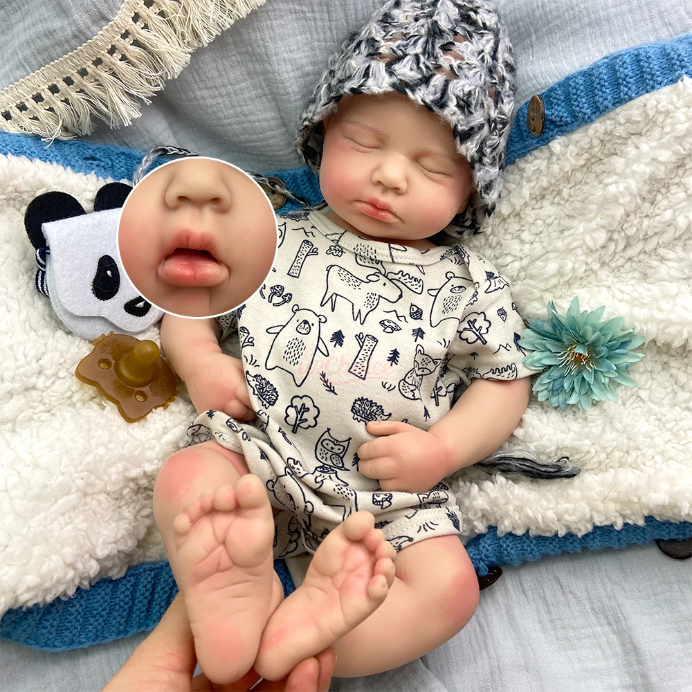 

Lifelike 20inch Silicone Reborn Baby Full Soft Handmade 3D Skin Texture Waterproof Newborn Doll Anatomically Correct Gift