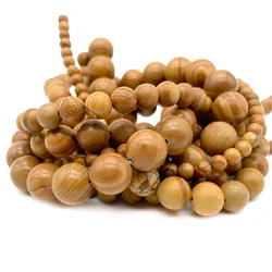 4 6 8 10mm Natural Brown Wood Grain Stone Beads for Jewelry Making Round Loose Beads DIY Bracelet Necklace Wholesale