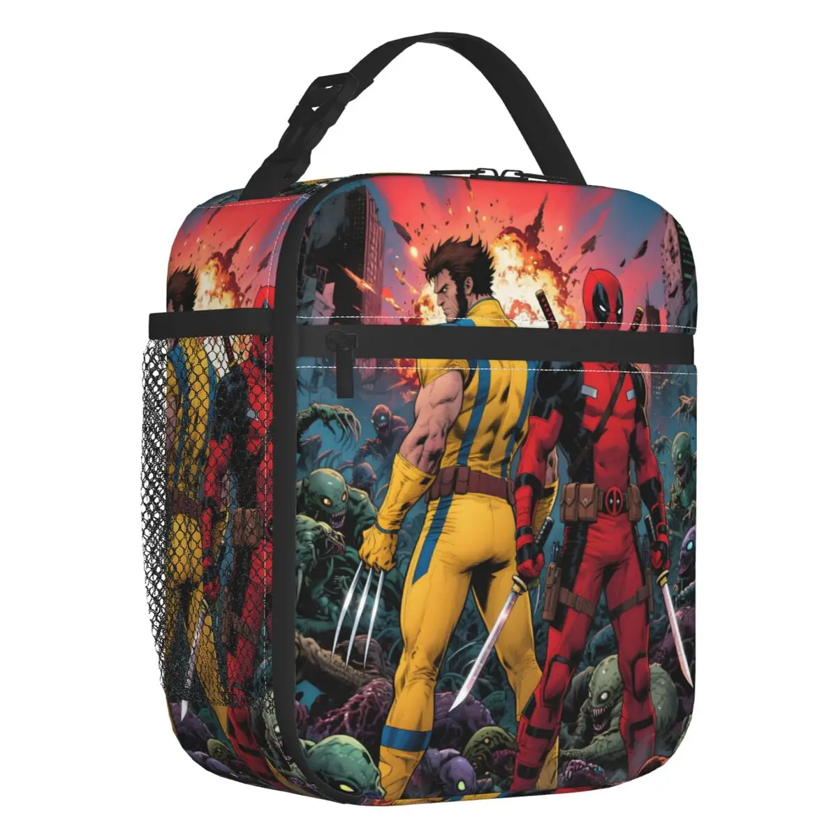 

Custom Wolverine Insulated Lunch Bags for Women Vintage Anime Cartoon Resuable Thermal Cooler Bento Box Kids School Children