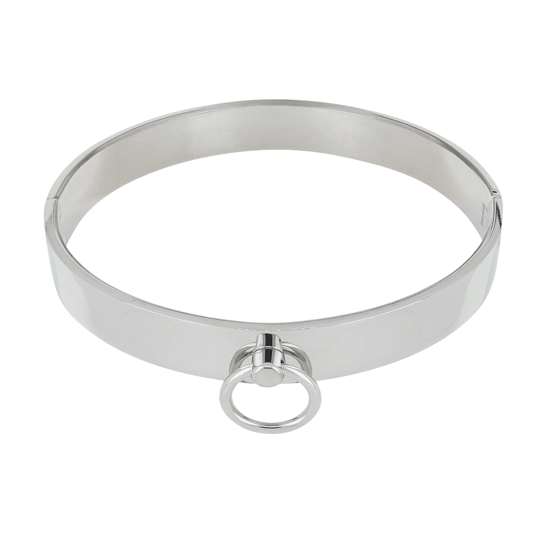 

Lockable Stainless Steel Choker Necklace with O-Rings Screw Lock Collar Torques for Women And Men Fashionable Slave Choker