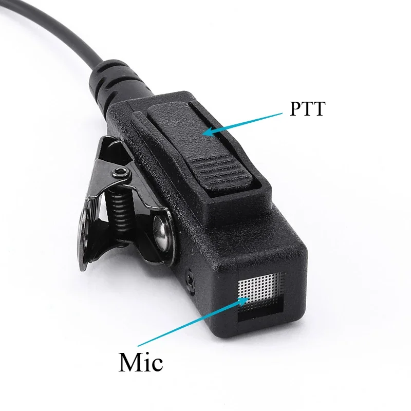 Covert Acoustic Tube Earpiece With Large Iron Clip PTT For Motorola Radio CLP108 CLP1010 CLP1040 CLP1060 Walkie Talkie