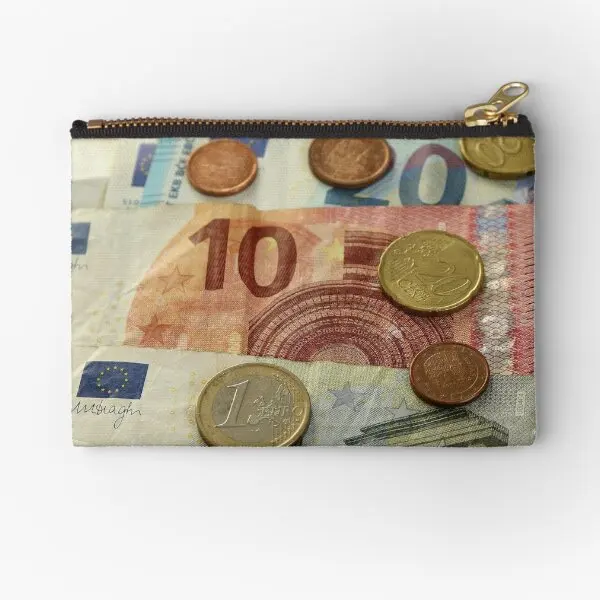 

Euro Notes And Coins Zipper Pouches Wallet Coin Pocket Underwear Small Pure Packaging Cosmetic Women Men Panties Socks Storage