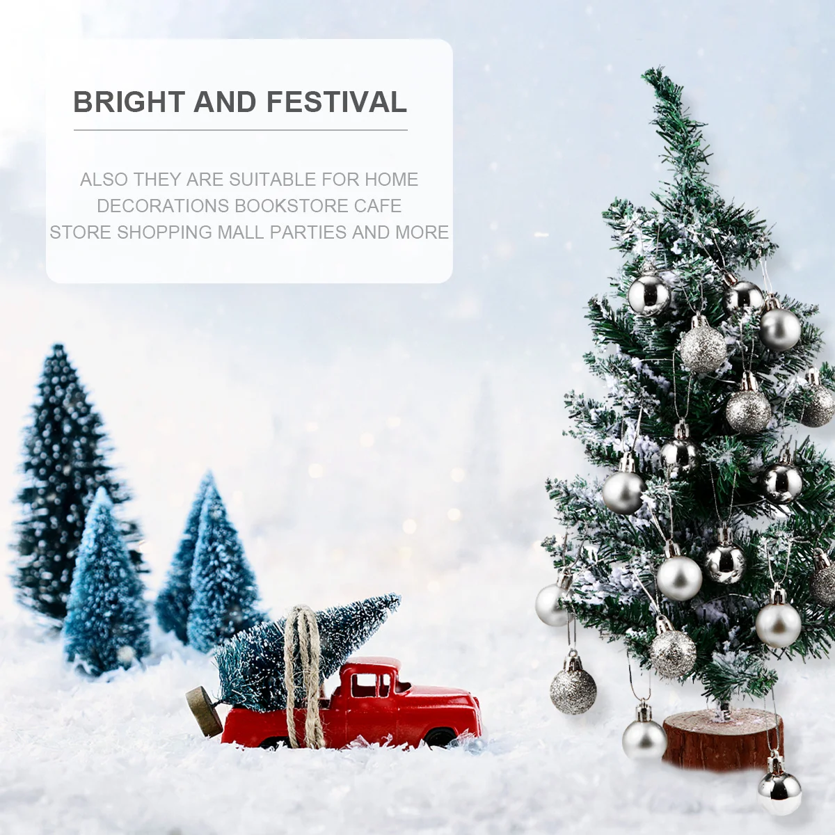 

48Pcs Christmas Ball Ornaments Lightweight Plastic Xmas Tree Hanging Decorative Balls Reusable for Home Office Holiday Party