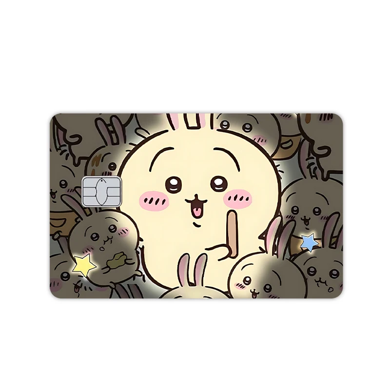 อะนิเมะ Usagi บัตรเครดิตเดบิต DIY สติกเกอร์ Kawaii Star เลเซอร์ DIY กันน้ําขนาดเล็กไม่มีชิปป้องกันฟิล์มสติกเกอร์ของเล่น