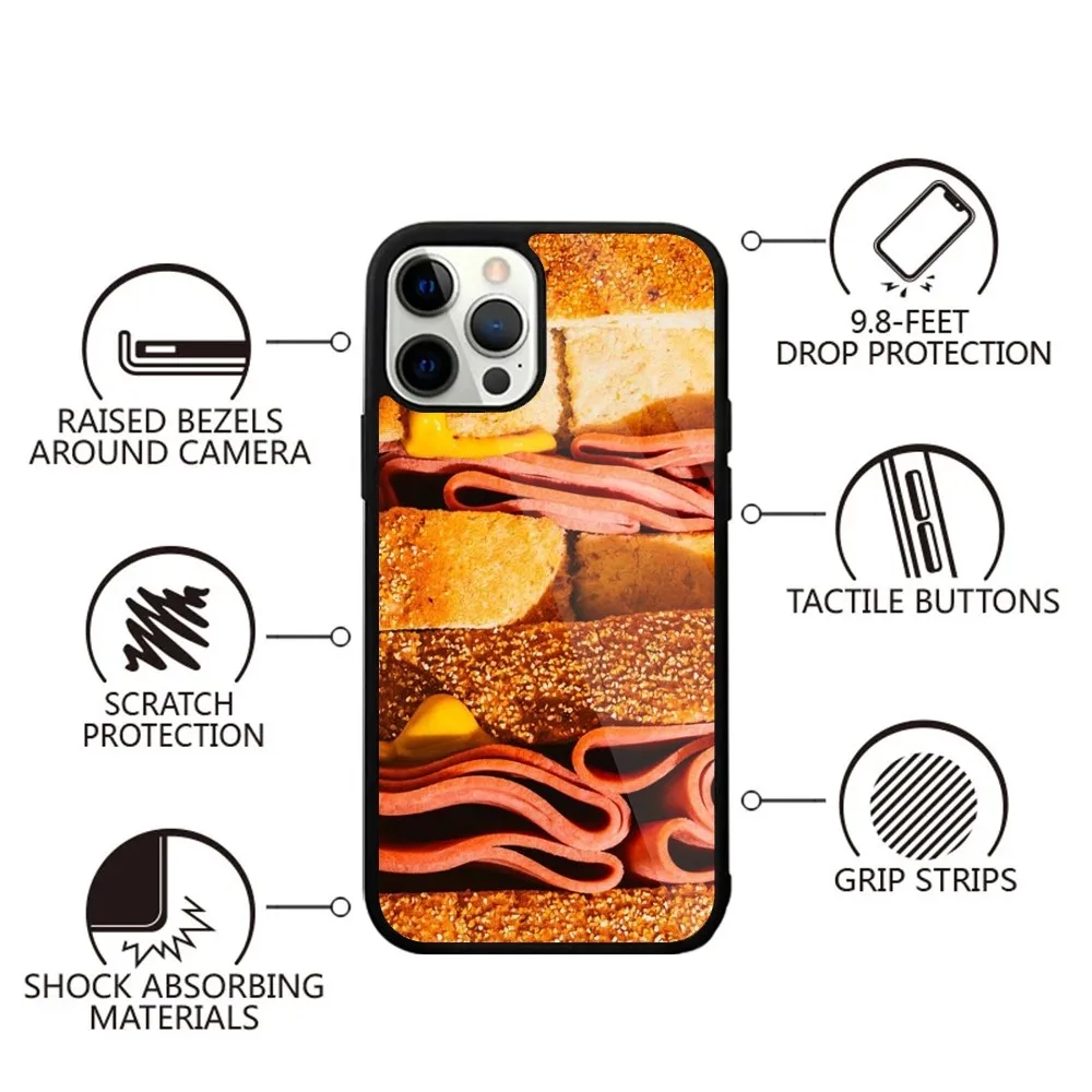 Burger Sandwich food Phone Case For iPhone 15,14,13,12,11,Plus,Pro,Max Mini Magsafe Magnetic Wireless Charging