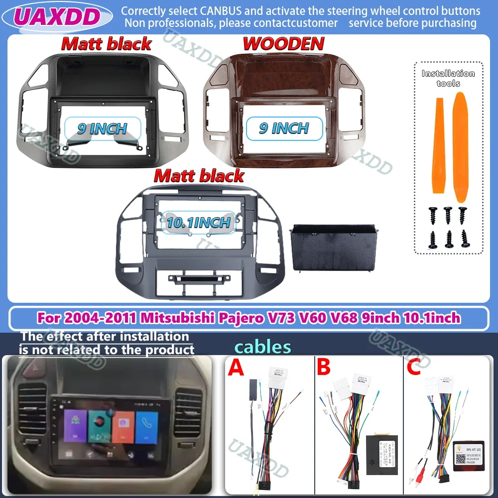 

Адаптертор Fascia cadre voiture для 2004-2011 Mitsubishi Pajero V73 V60 V68 комплект Panneau монтаж настольное радио Android 9/10 дюймов
