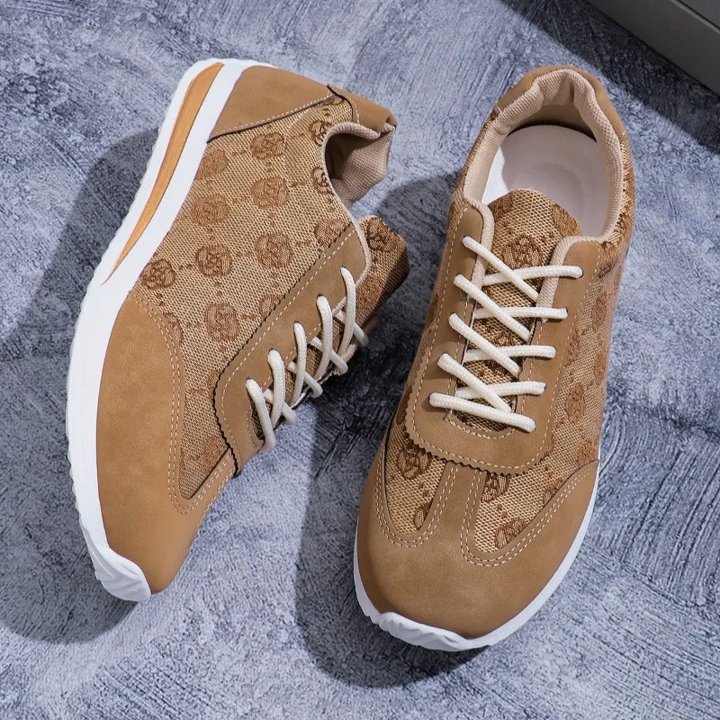 Mode Lente Nieuwe Sneaker Luxe Damesschoenen Kaki Gevulkaniseerde Schoenen Plus Maat 36-41comfortabele Basketbalschoenen