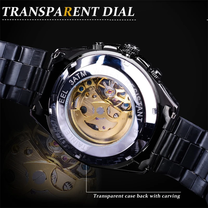 New Hollow-Out Luxury Mechanical Watch with a High-End Feel - High-Value, Lightweight, Luxurious, and Fashionable Hollow Automatic Mechanical Watch in European and American Style - Suitable for Birthday Gifts, the Best Gift for Him No Batteries Required