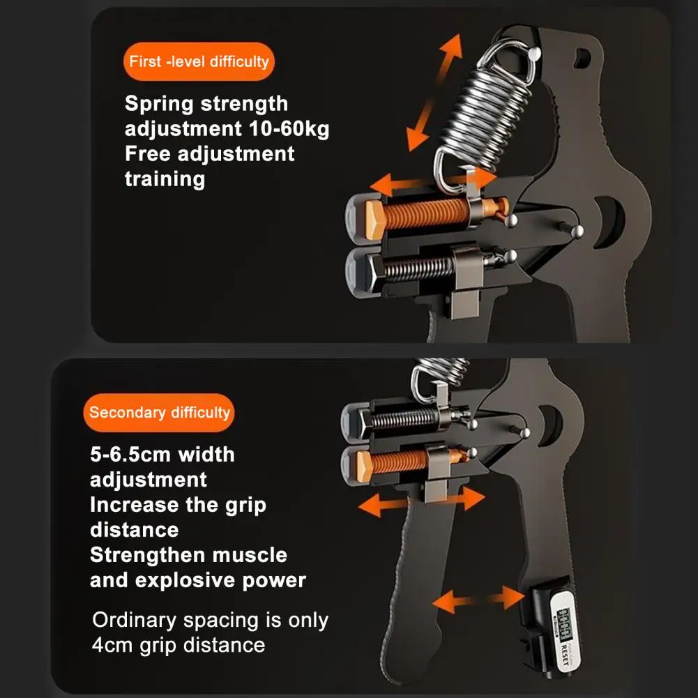 Portable Grip Strengthener Enhance Grip Strength with Adjustable Resistance Hand Grips Non-slip Handles Built-in for Effective