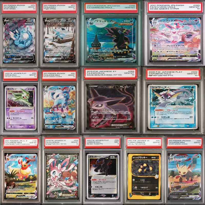 

Серия Proxy Pokemon Eevee, предварительно английская японская версия, призматические Evolutions Sylveon Ex Grade 10, коллекция аниме, игровая карточная игрушка