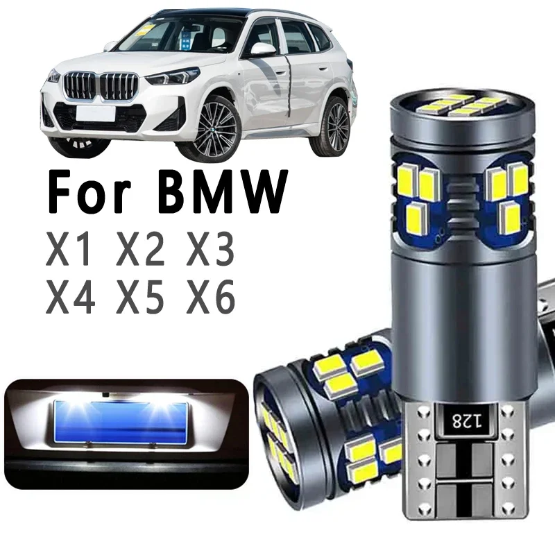 

2 шт. T10 светодиодные лампы для номерного знака, парковочные фонари для BMW X1 E84 F48 X2 F39 X3 E83 F25 X4 F26 X5 E53 E70 X6 E71 Внутреннее освещение автомобиля