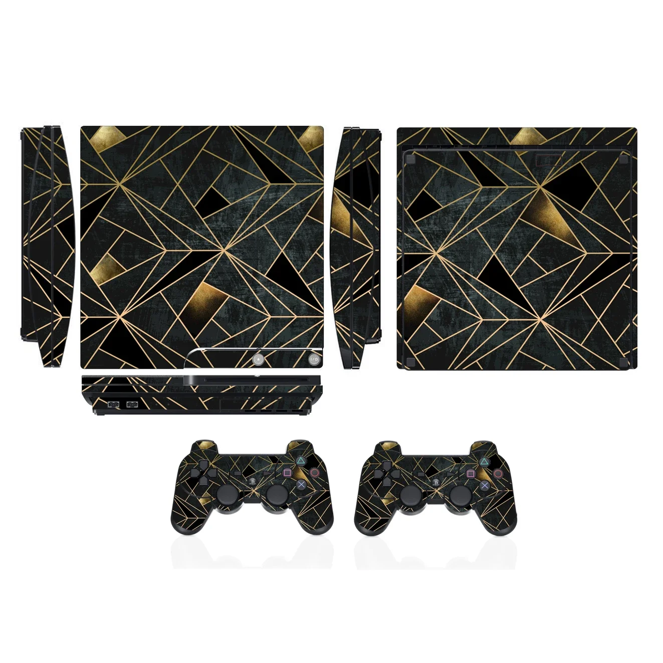 فحص 2360 الفينيل الجلد ملصق حامي لسوني PS3 سليم بلاي ستيشن 3 سليم و 2 ملصقات جلود تحكم