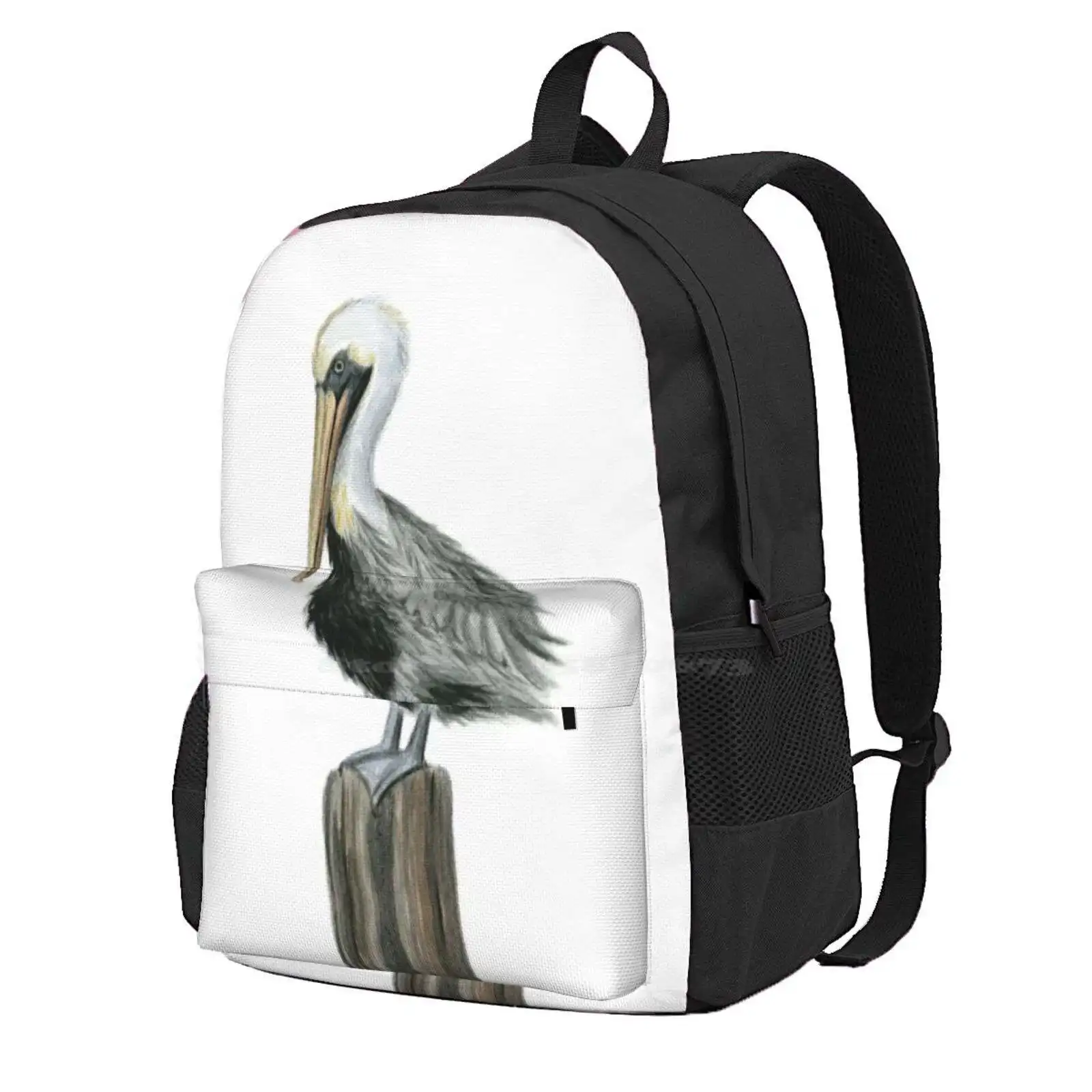 Watercolor Pelican Hot Sale Schoolbag Backpack Fashion Bags Pelican Ocean Beach Sea Bird Watercolor