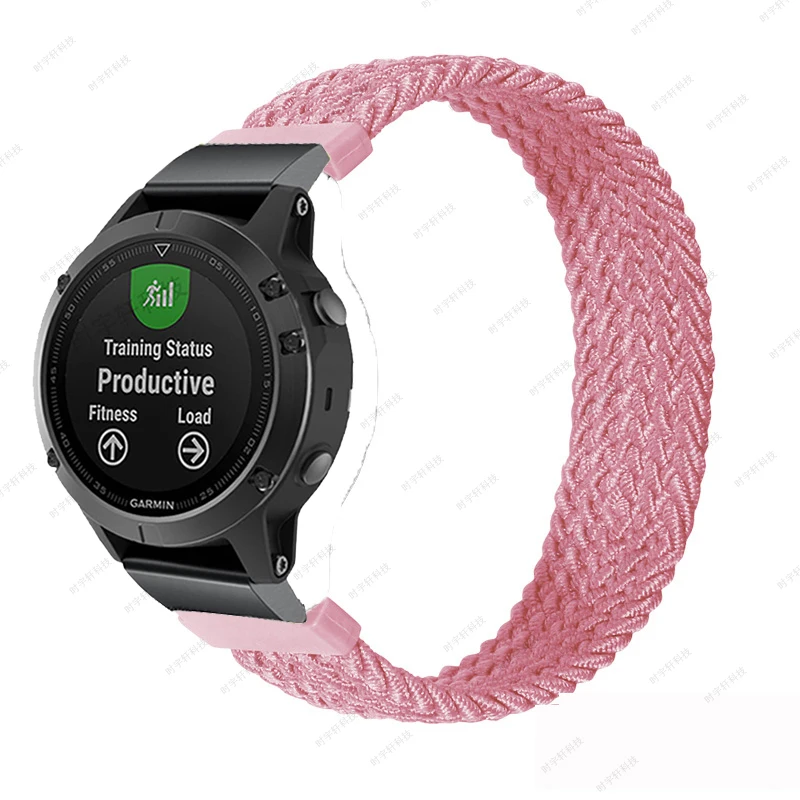 22mm 26mm Quick Release Solo Loop Braid Nylon Watchband Strap for Garmin Fenix 6X 6 Pro Fenix 5X 5 3 3HR 935 945 Smart Watch