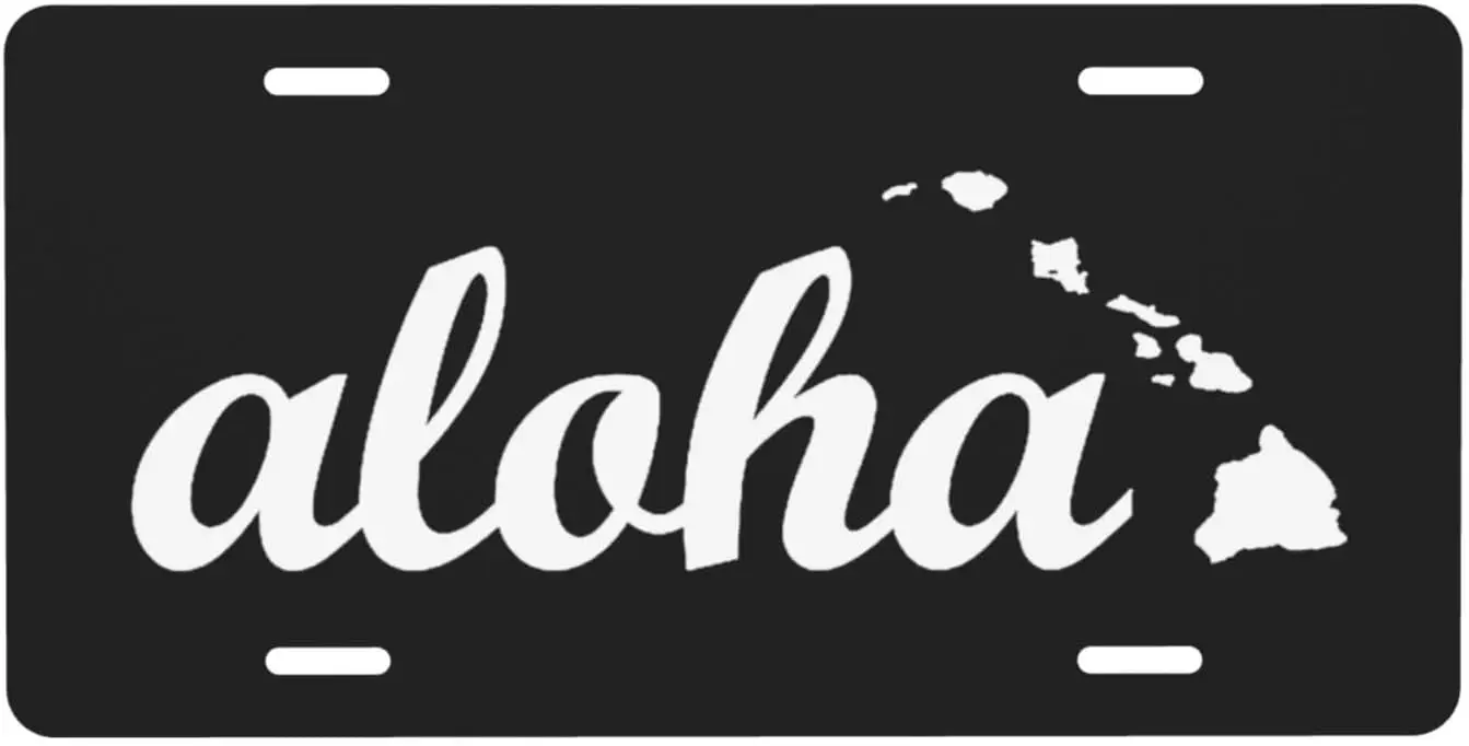 Металлическая жестяная вывеска Aloha Hawaiian Islands 6 x 12 дюймов, декоративная жестяная вывеска на переднюю панель автомобиля, подходит для любого автомобиля