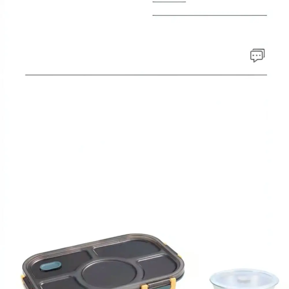 Bento Box 5 Compartment Food Container Lunch Box For Students Office Workers Microwave Safe Portable Meal Prep Storage Holder