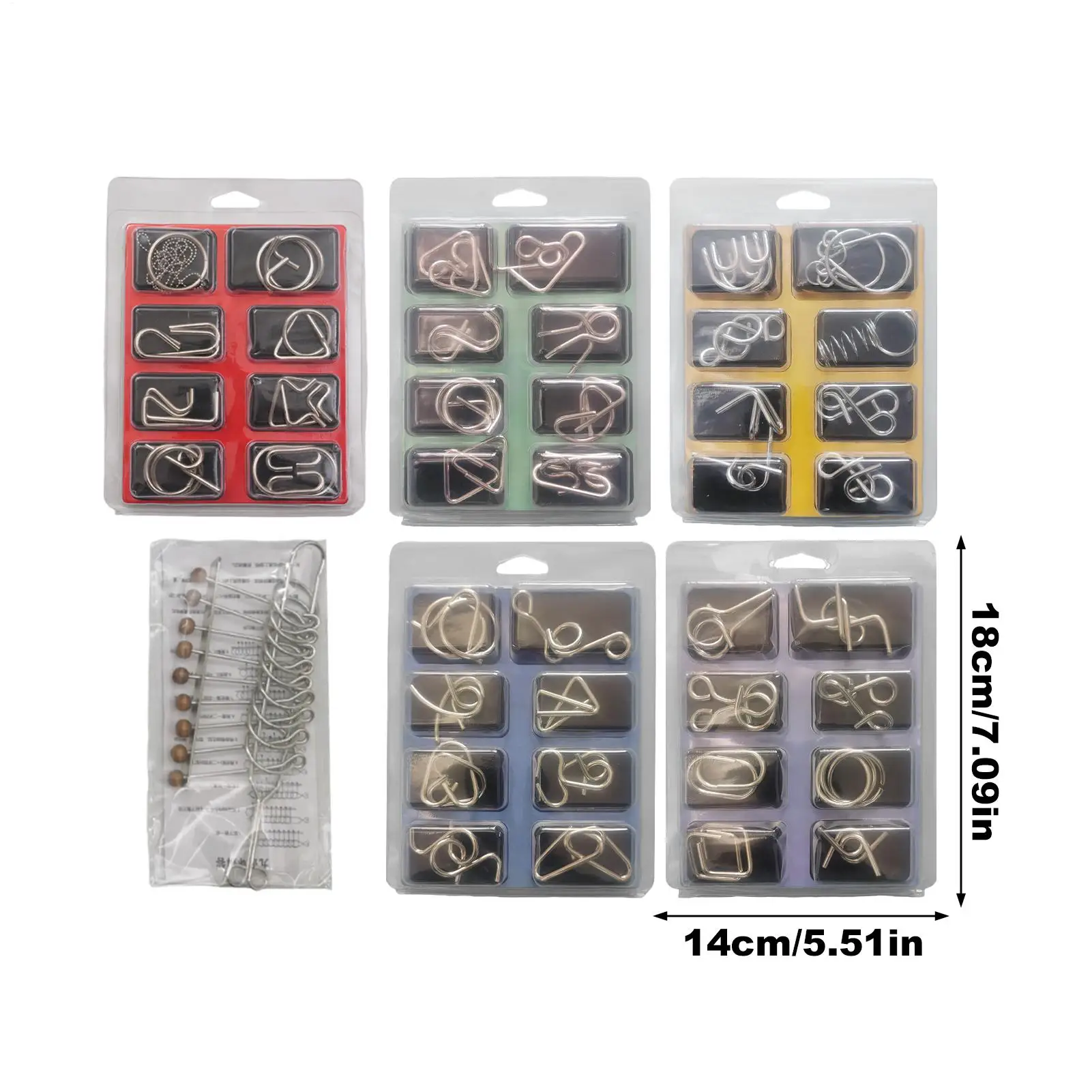 Metalen puzzels Educatief logica-training Speelgoed Intelligentietest Brain Teaser Draad Metalen puzzels voor thuiskantoor Schoolreizen