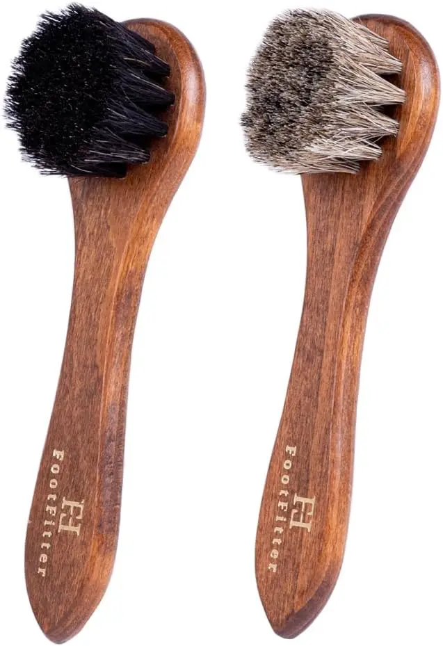 

Набор щеток для чистки обуви из конского волоса 6 дюймов, компактный аппликатор для полировки кожи и ухода в путешествиях (Сделано в Германии)