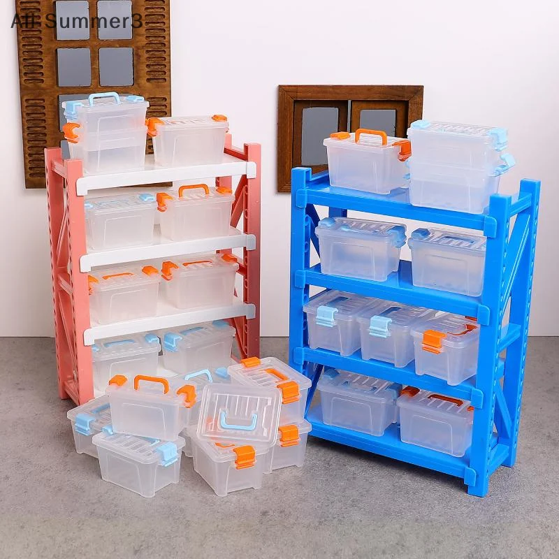 

1:12 кукольный домик, миниатюрное хранилище, многослойные полки, складская сцена, мебель, домашняя модель, декор, игрушка, аксессуары для кукольного дома