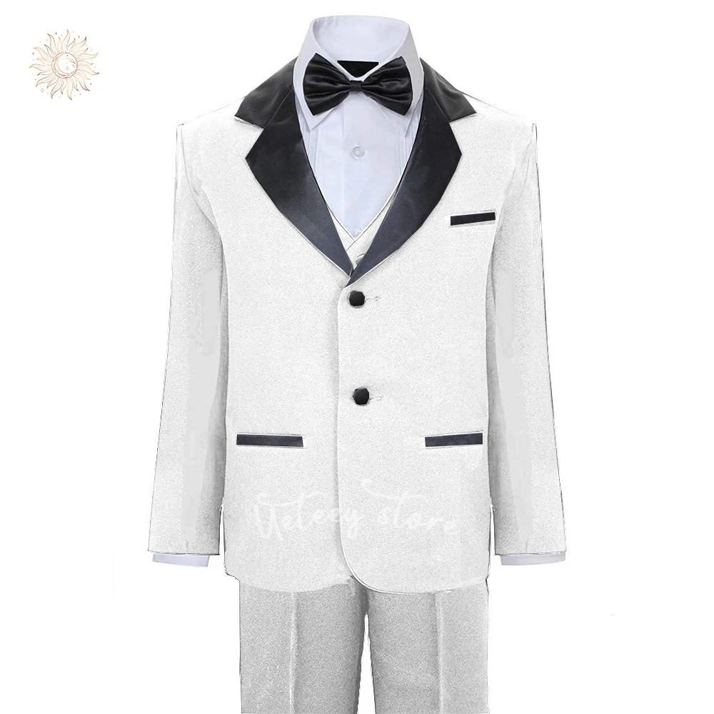 Conjunto de terno de smoking formal para menino, smoking adolescente para casamento, vestido para crianças, criança